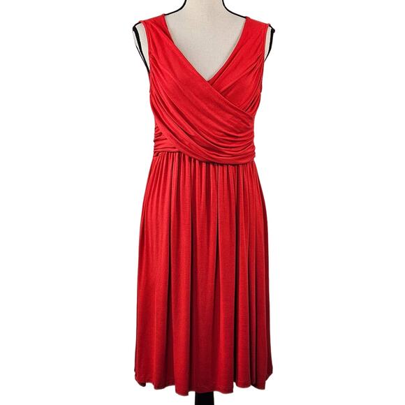 Anthropologie Girls From Savoy Red Jersey Sleeveless Midi Dress | Women's M - Picture 1 of 12